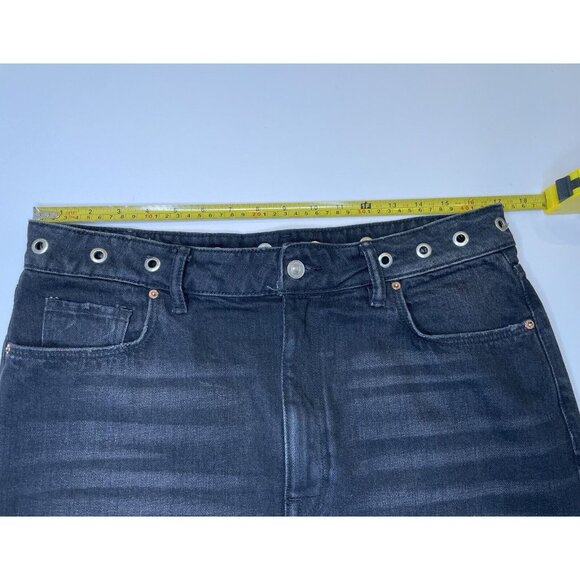 ALLSAINTS LILA EYELET BLACK WASHED DENIIM SKIRT M 10 - Picture 5 of 8